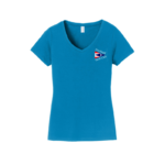 Ladies Embroidered V-Neck Cotton tee-
